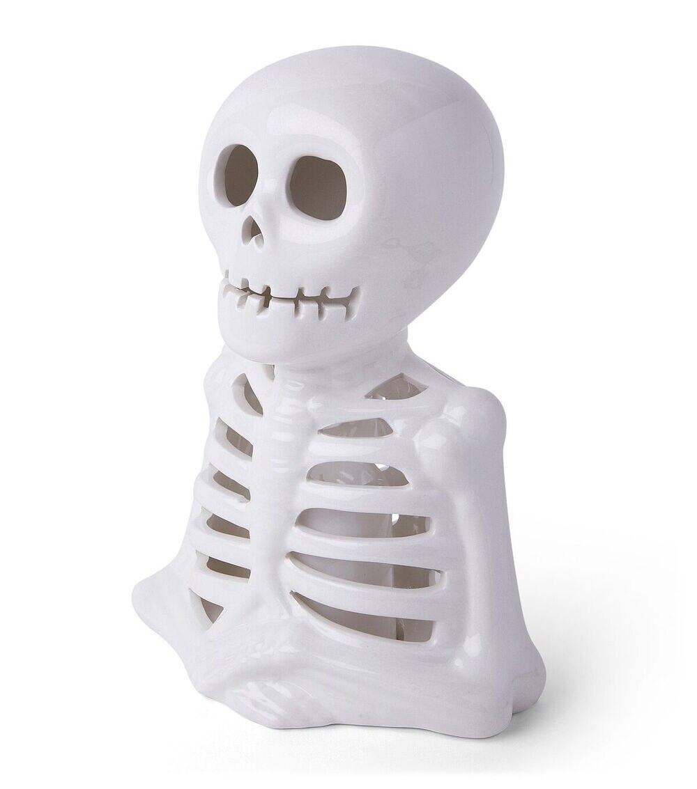 10″ Halloween White LED Ceramic Skeleton  |   Home Decor Home & Decor Home Decor