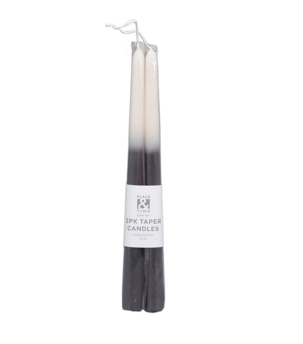 10″ Ombre Unscented Taper Candles 2pk Black |   Candles & Warmers Candles & Warmers Black