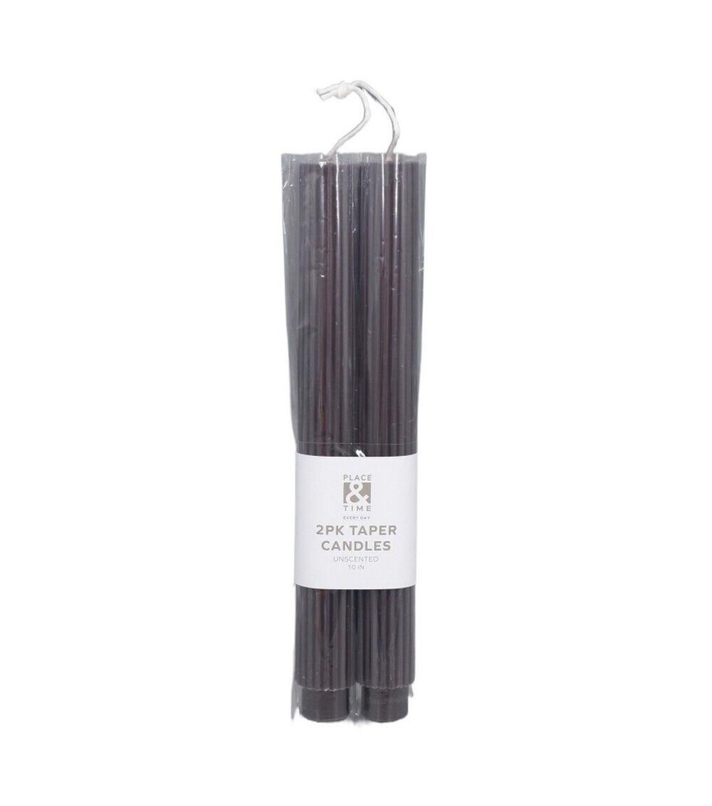 10″ Ridged Unscented Taper Candles 2pk Black |   Candles & Warmers Candles & Warmers Black