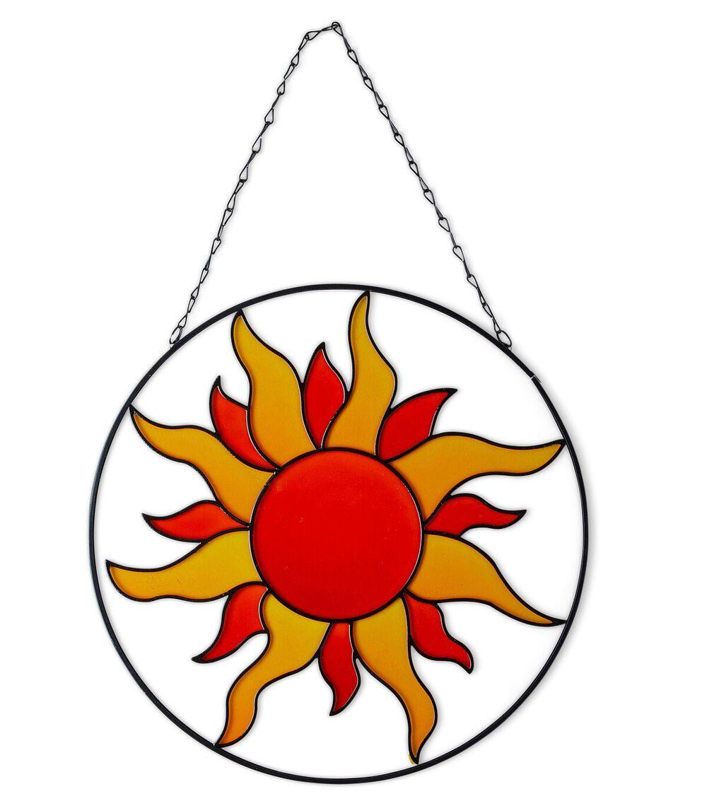 10″ Summer Stained Glass Hanging Sun  |   Home Decor Home & Decor Home Decor