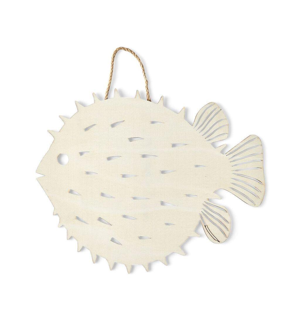 11.5″ Summer Unfinished Wood Blow Fish Wall Decor  |   Home Decor Home & Decor Home Decor