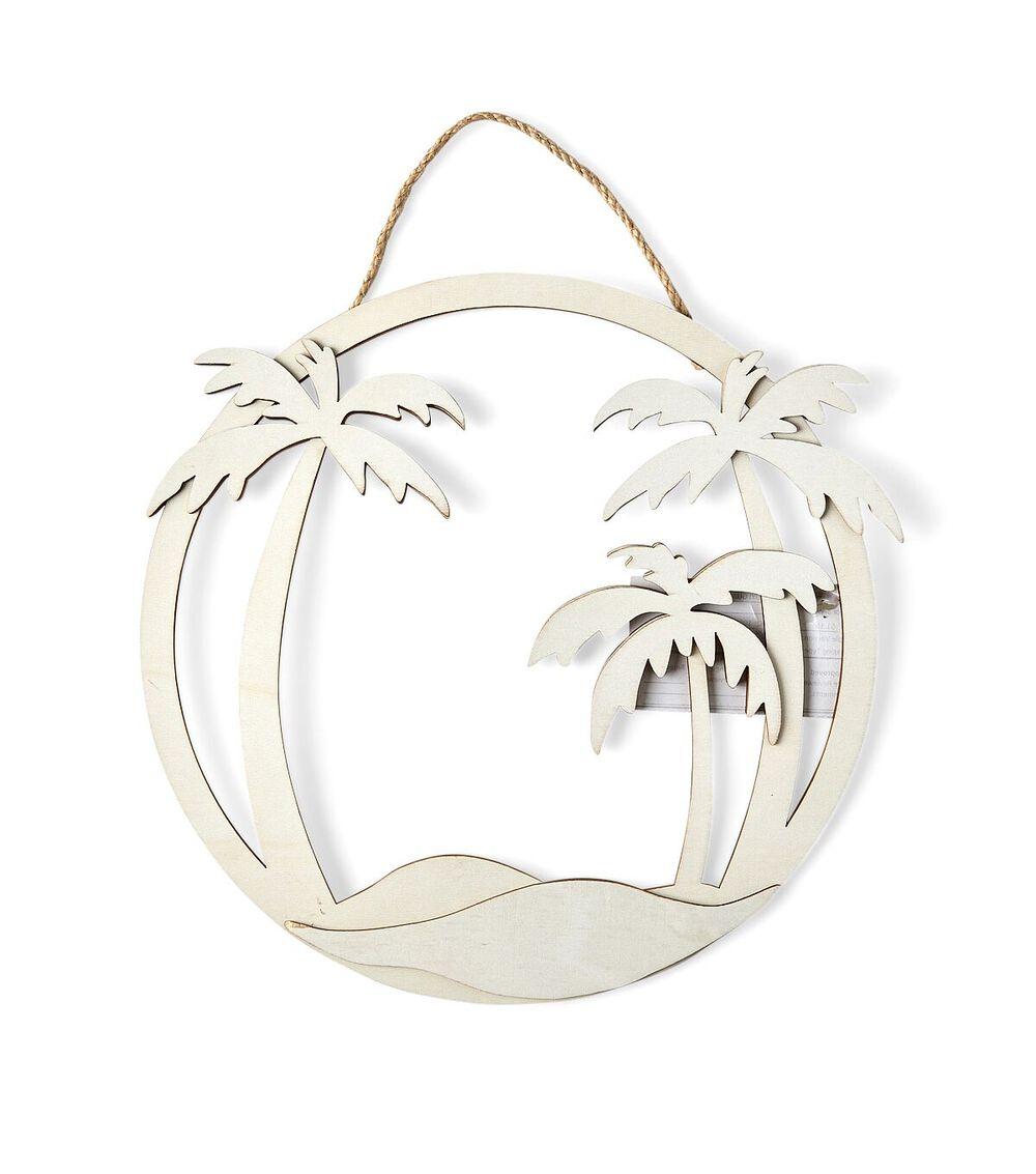 11″ Summer Unfinished Wood Palm Tree Wreath Wall Decor  |   Home Decor Home & Decor Home Decor