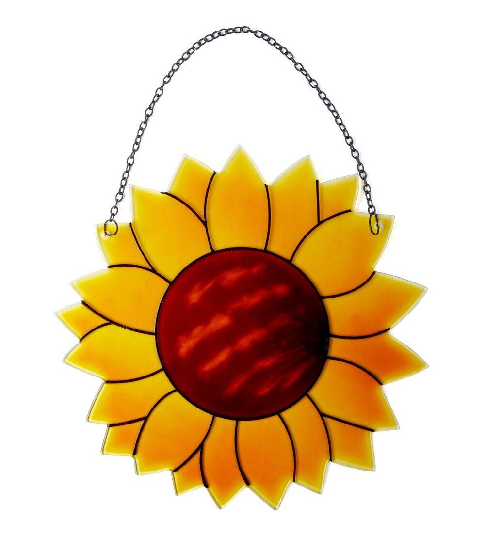 12″ Fall Yellow Stained Glass Sunflower  |   Home Decor Home & Decor Home Decor