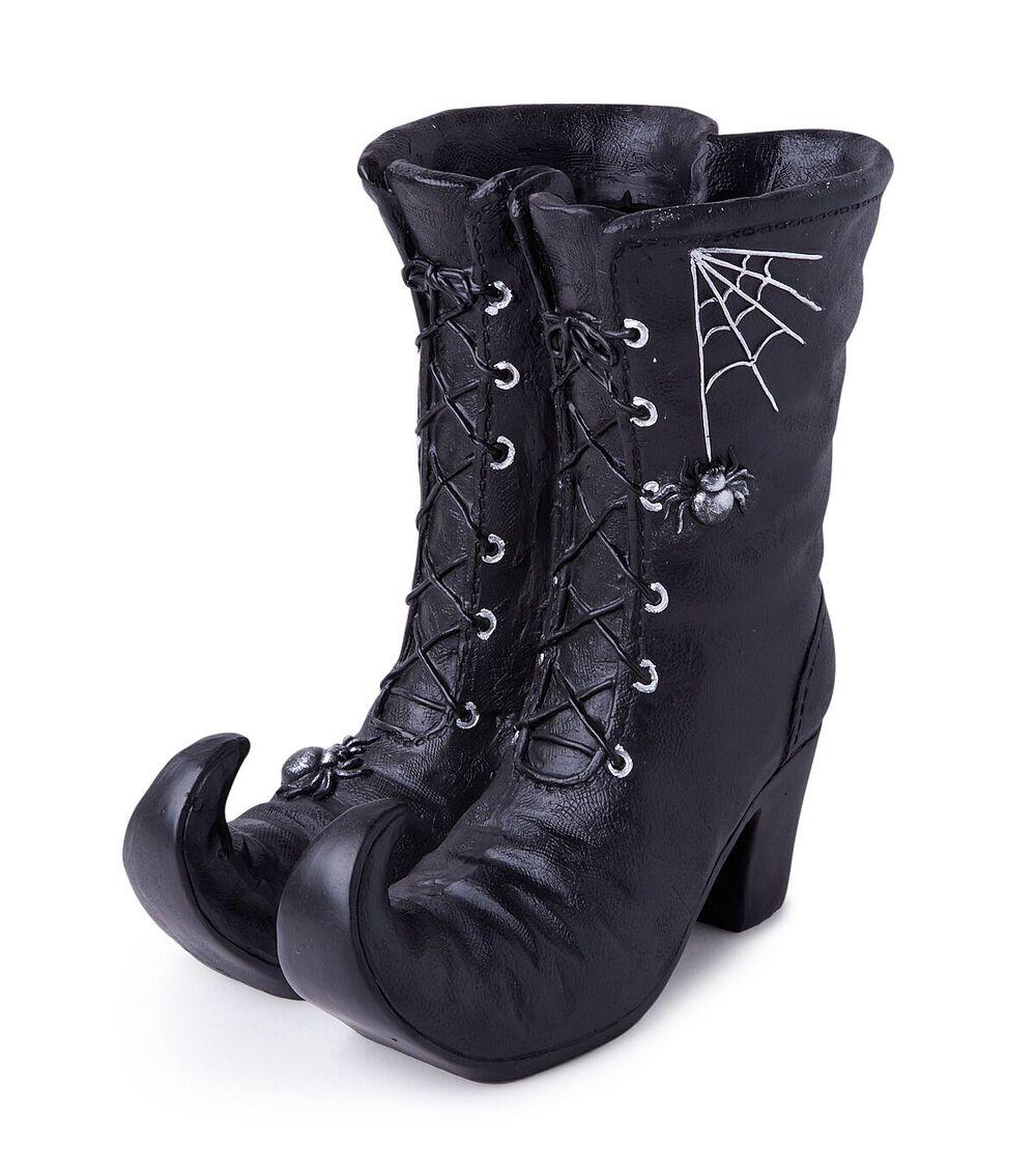 12″ Halloween Black Witch Boot Planter  |   Home Decor Home & Decor Home Decor