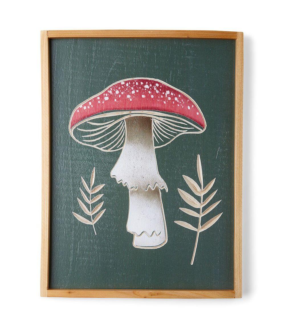 12″ x 16″ Spring Red Mushroom on Green Framed Art Print  |   Home Decor Home & Decor Home Decor