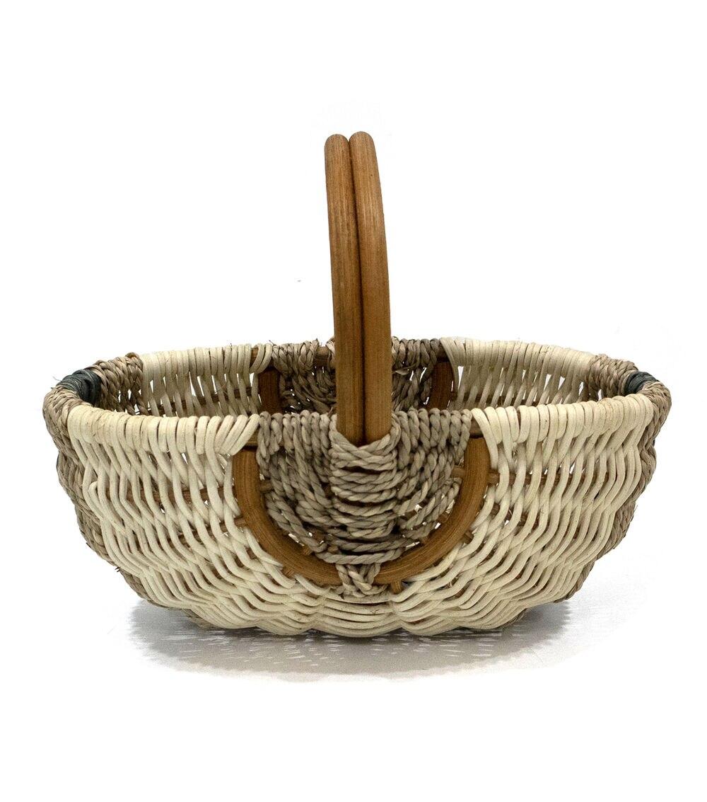 12″ x 8″ Seagrass & Rattan Basket With Handle  |   Home Decor Home & Decor Home Decor