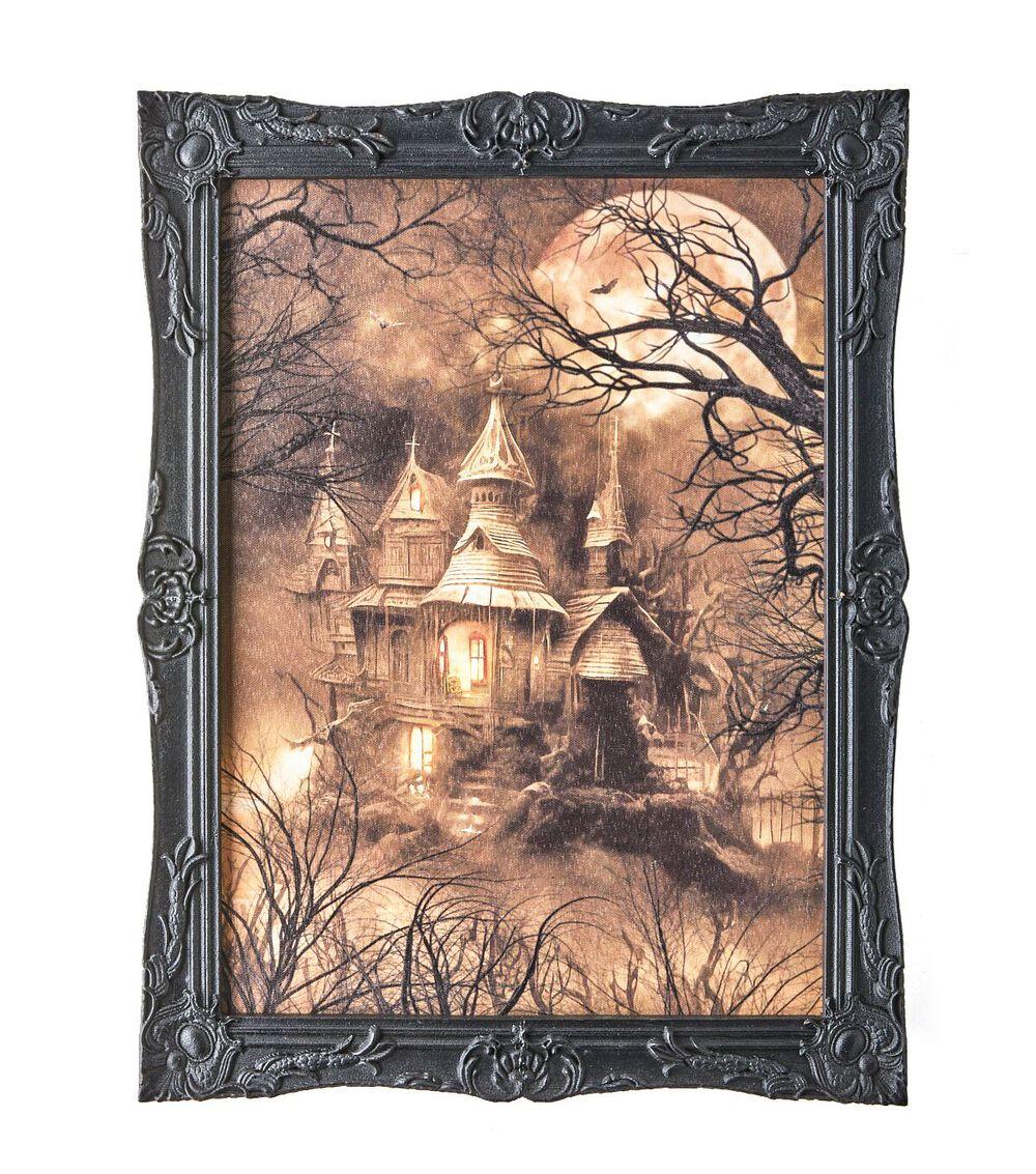 14.5″ x 19.5″ Halloween LED Castle in Framed Wall Art  |   Home Decor Home & Decor Home Decor