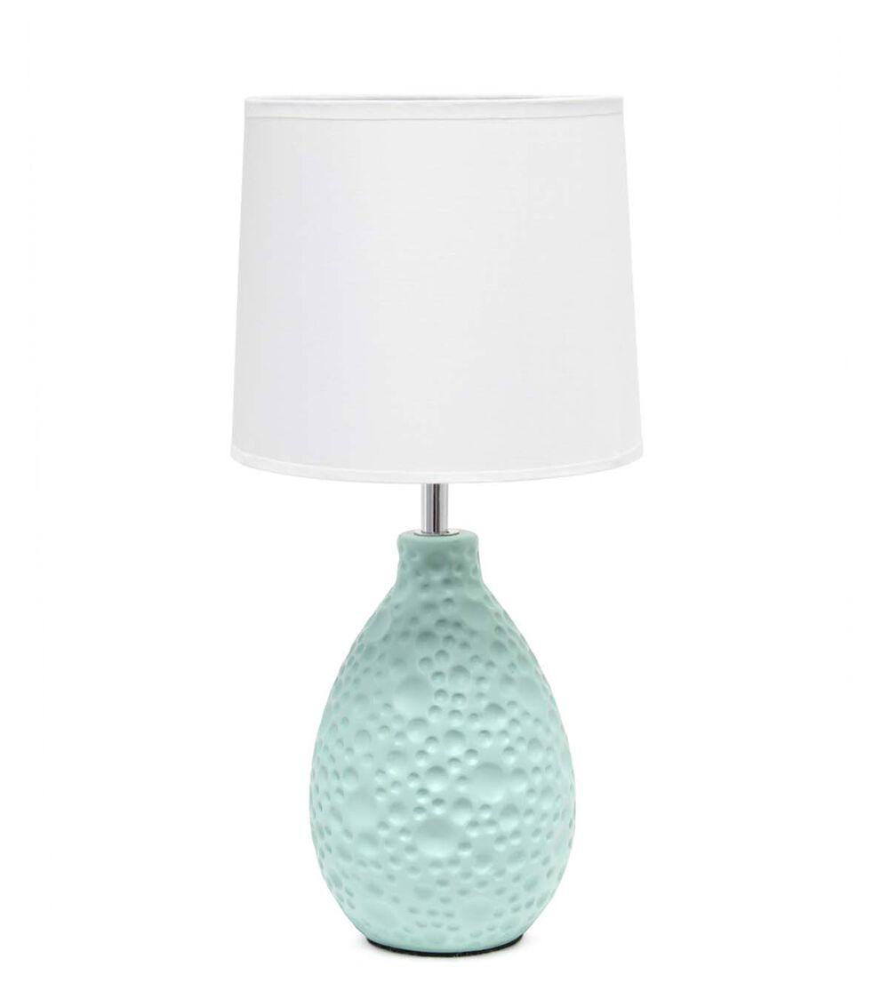 14″ Ceramic Tear Drop Desk Lamp With Fabric Shade Blue |   Home Office Home & Decor Blue