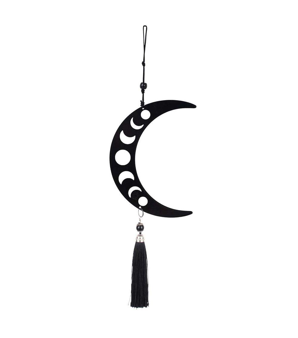 18.5″ Halloween Iron Hanging Moon With Tassel  |   Home Decor Home & Decor Home Decor