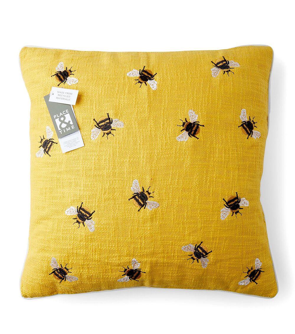 18″ x 18″ Spring Bees on Yellow Pillow  |   Home Decor Home & Decor Home Decor