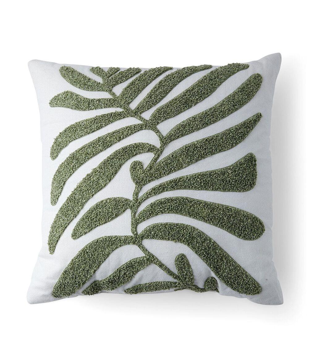 18″ x 18″ Spring Green Embroidered Fern Pillow  |   Home Decor Home & Decor Home Decor