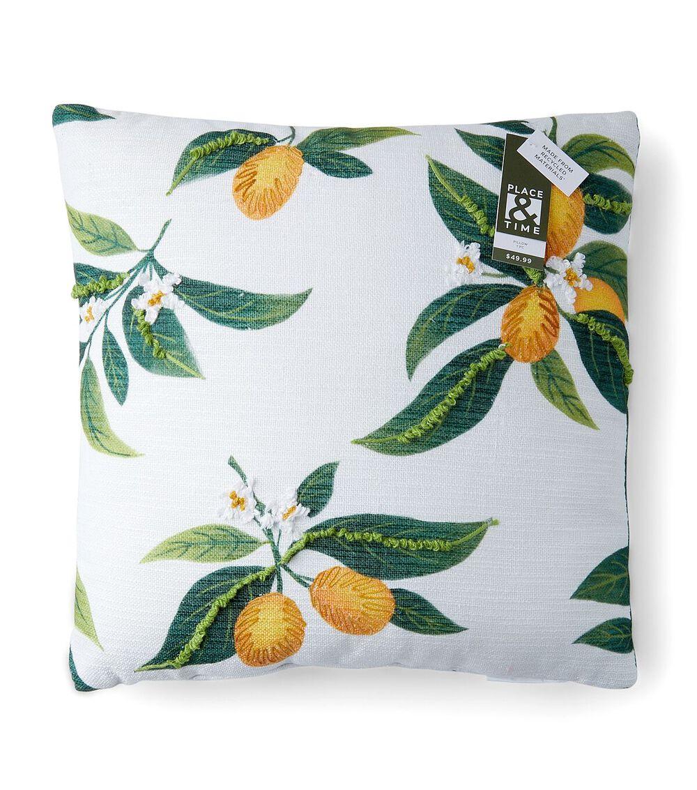 18″ x 18″ Spring Kumquats on White Pillow  |   Home Decor Home & Decor Home Decor