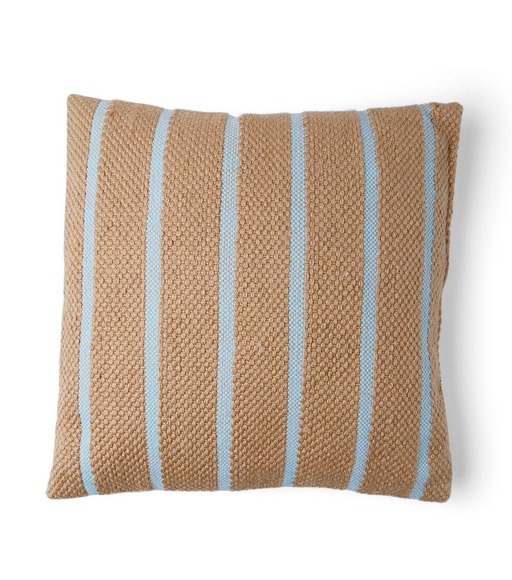 18″ x 18″ Summer Natural & Blue Striped Pillow  |   Home Decor Home & Decor Home Decor