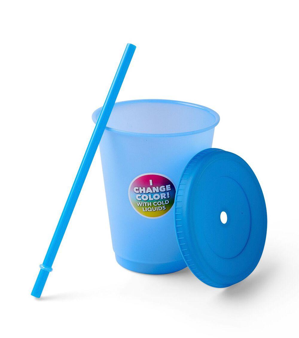 18oz Summer Color Changing Cup With Straw Blue |   Kitchen Decor Home & Decor Blue