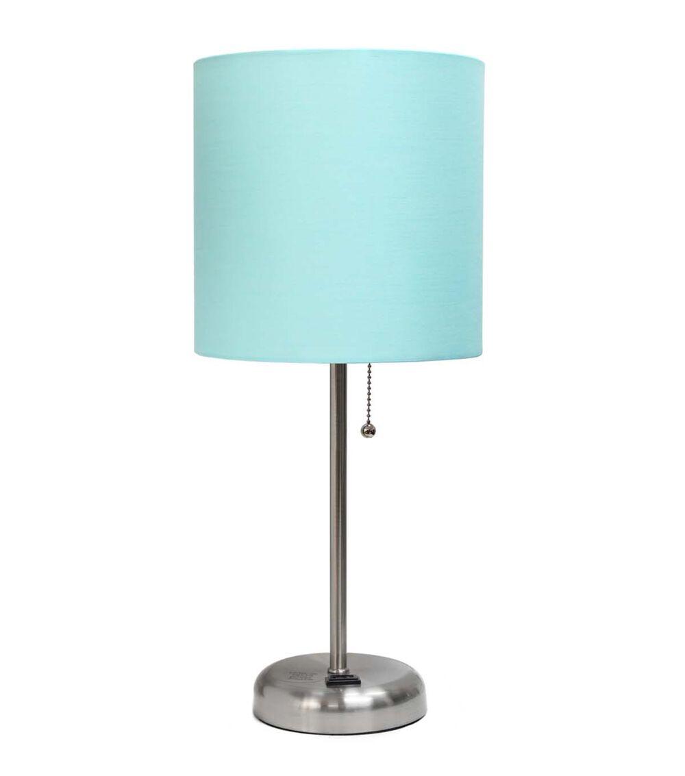 19.5″ Metal Base Desk Lamp With Fabric Shade Aqua |   Home Office Home & Decor Aqua