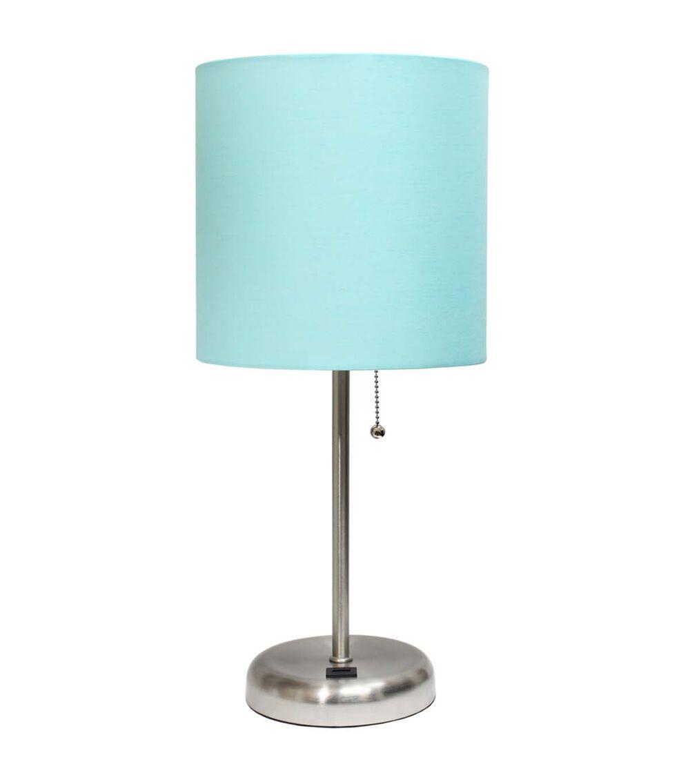 19.5″ Metal Base Desk Lamp With USB Port & Shade Aqua |   Home Office Home & Decor Aqua