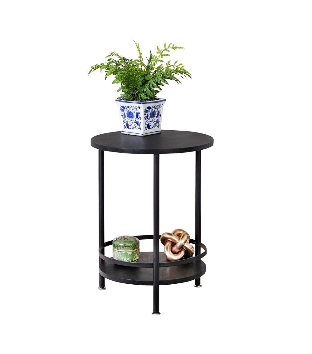 2 Tier Round Side Table Black  |   Home Decor Home & Decor Home Decor