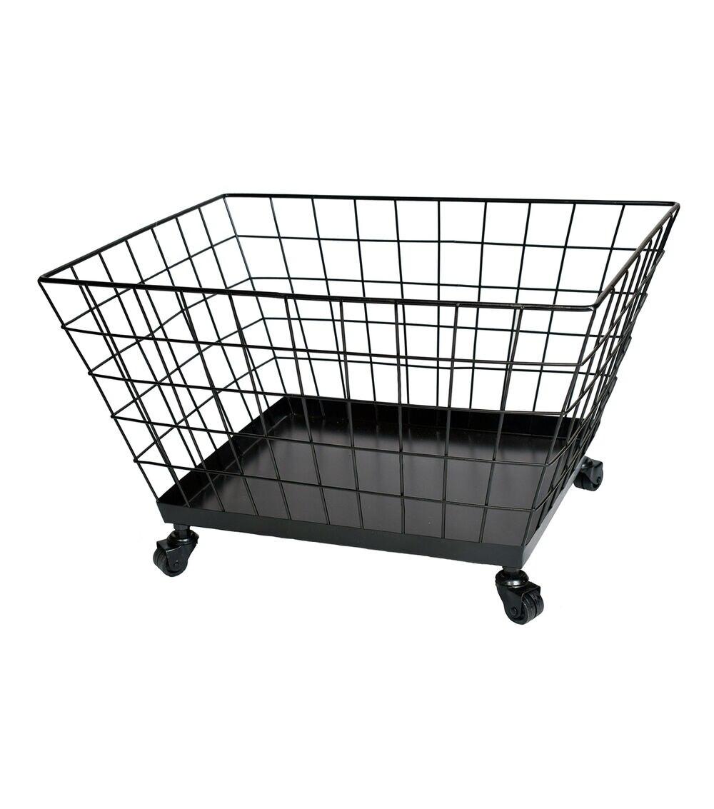 20″ x 14″ Black Wire Basket With Wheels  |   Home Decor Home & Decor Home Decor