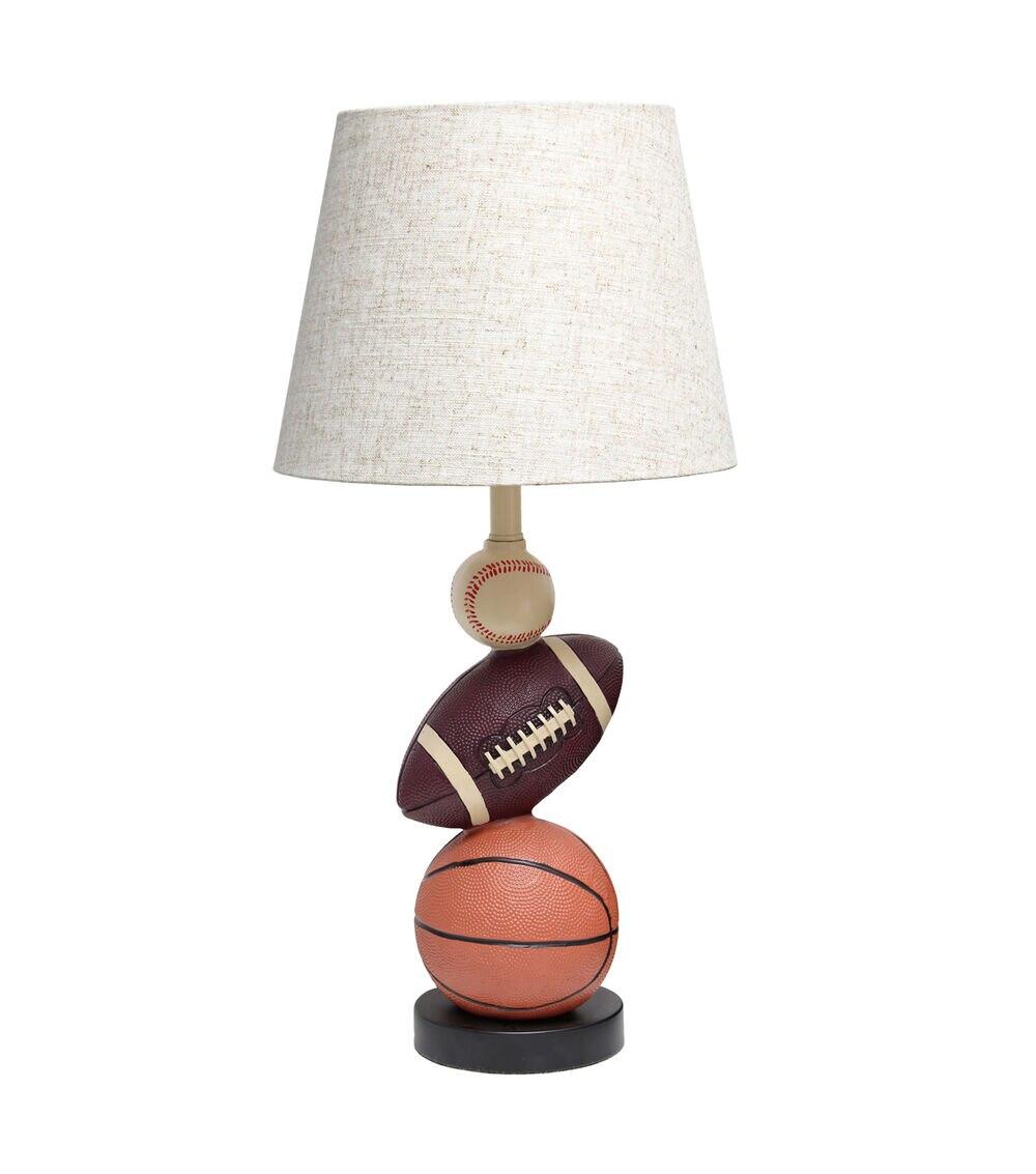 22″ Multi Sport Polyresin Table Lamp With Beige Shade  |   Home Office Home & Decor Home Office