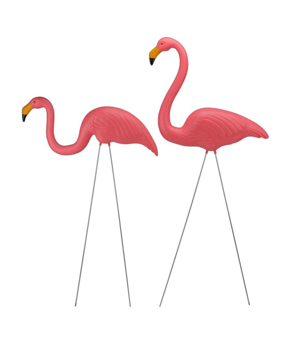 33″ Summer Pink Tropical Flamingo Outdoor Lawn Stakes 2pk  |   Outdoor Decor Home & Decor Outdoor Decor