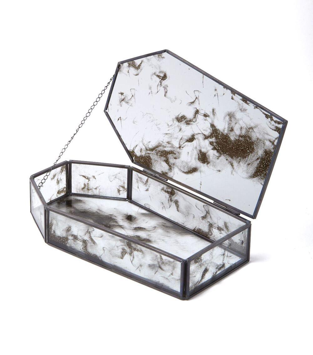 4″ x 8″ Halloween Glass Smoky Coffin Container  |   Home Decor Home & Decor Home Decor