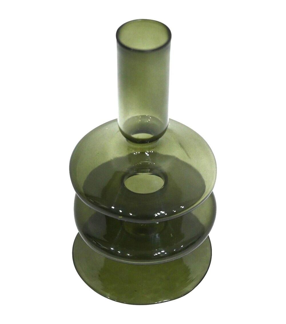 6″ Spring Glass Abstract Taper Candle Holder Green |   Candles & Warmers Candles & Warmers Candles & Warmers