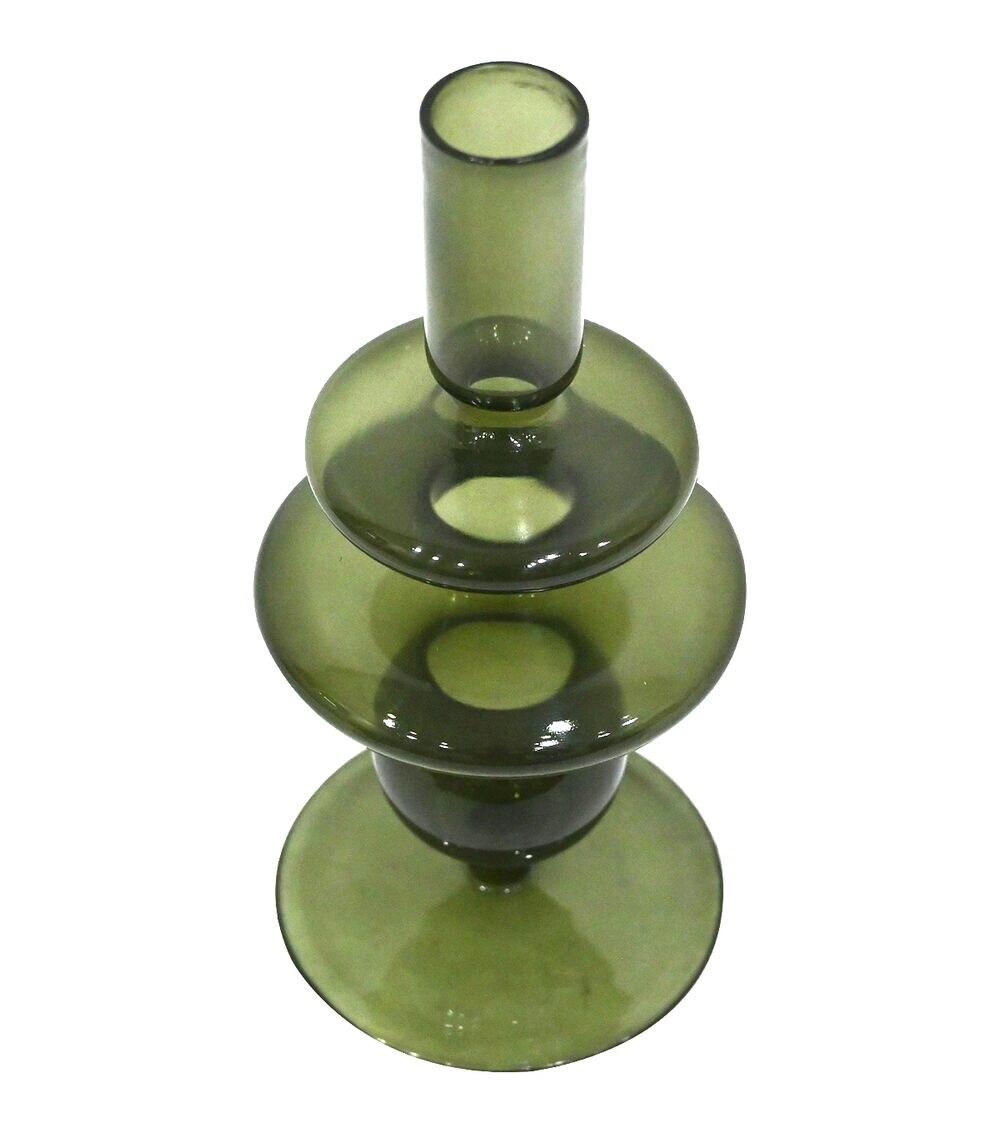 7.5″ Spring Glass Abstract Taper Candle Holder Green |   Candles & Warmers Candles & Warmers Candles & Warmers