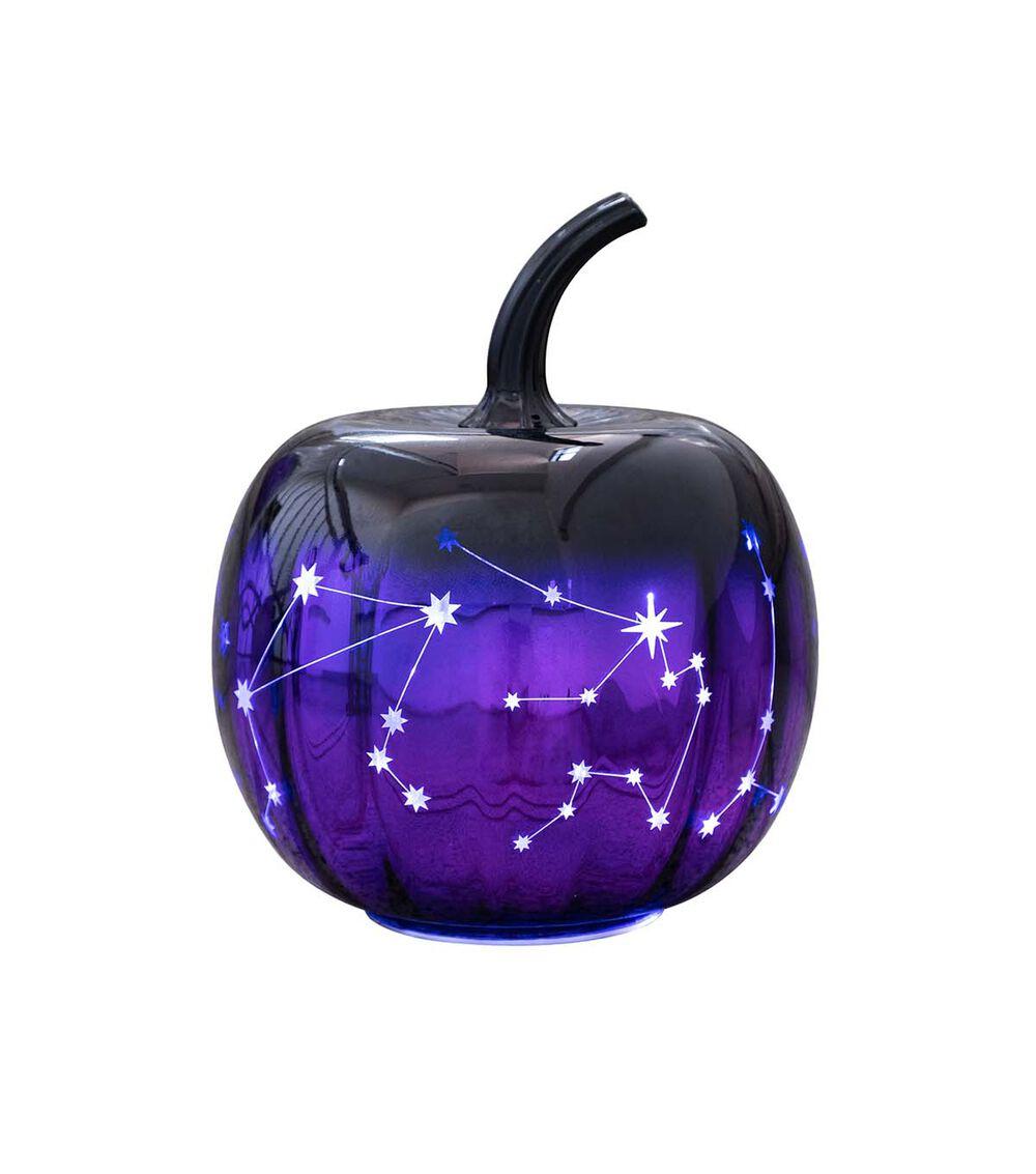 7″ Halloween LED Glass Purple Pumpkin  |   Home Decor Home & Decor Home Decor