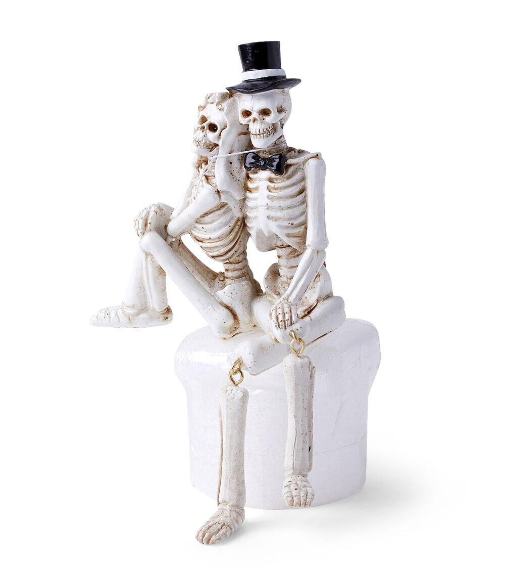 7″ Halloween Sitting Skeleton Couple  |   Home Decor Home & Decor Home Decor