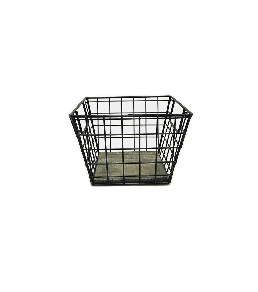 7″ x 5″ Metal Storage Basket With Wood Bottom  |   Home Decor Home & Decor Home Decor