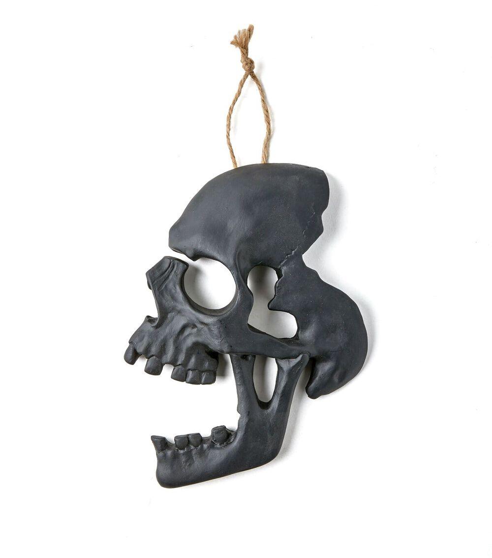 8″ Halloween Black Cracked Resin Skull  |   Home Decor Home & Decor Home Decor