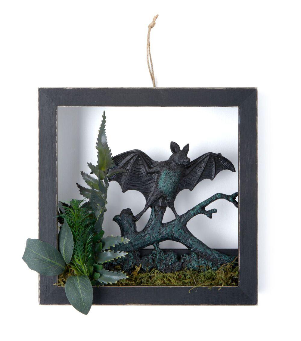 8″ Halloween Framed Bat With Moss  |   Home Decor Home & Decor Home Decor