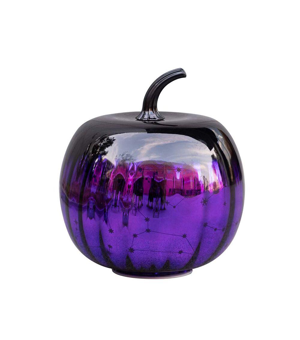 8″ Halloween LED Purple Glass Pumpkin  |   Home Decor Home & Decor Home Decor