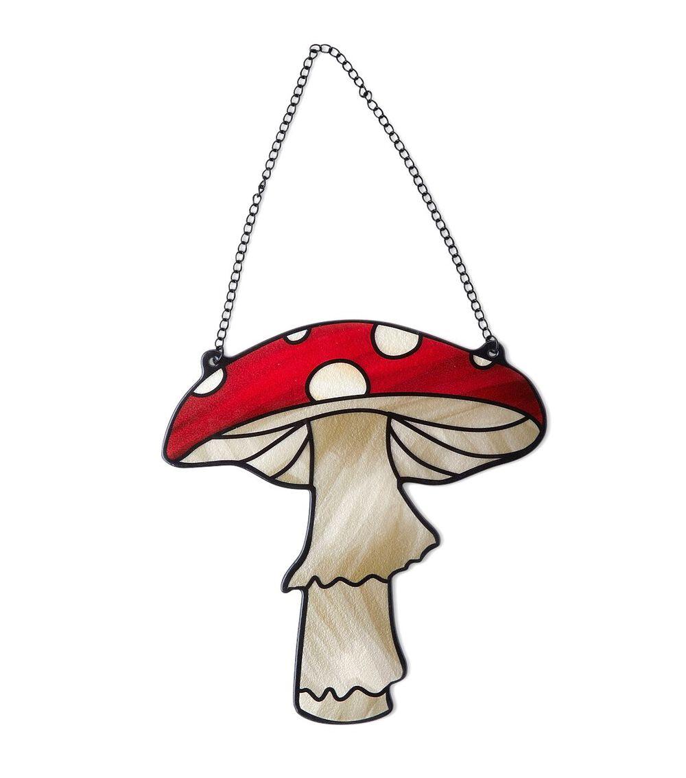 8″ Spring Red Stained Glass Mushroom  |   Home Decor Home & Decor Home Decor