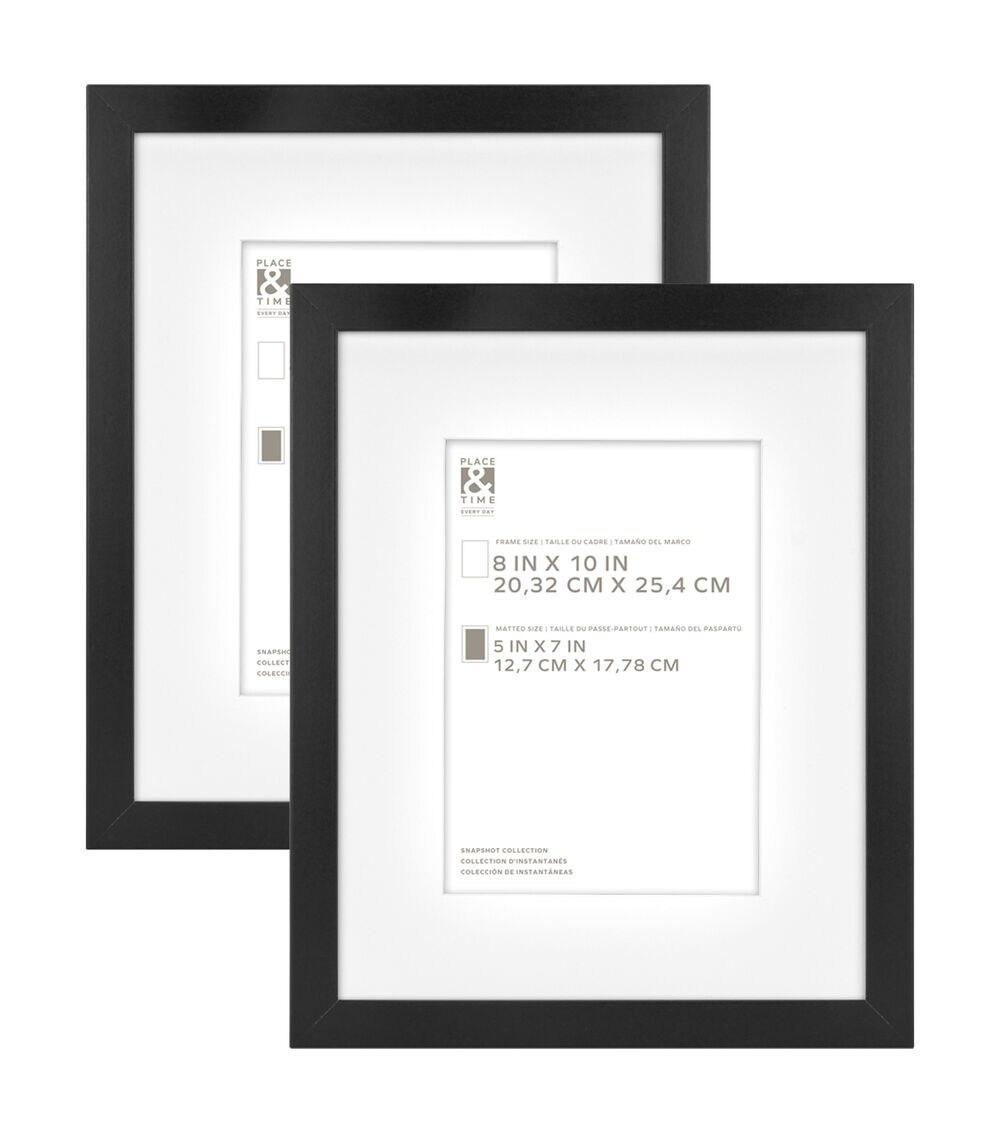 8″ x 10″ Matted to 5″ x 7″ Snapshot Picture Frames 2pk Black |   Picture Frames Home & Decor Black