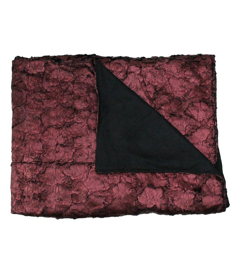 Burgundy Black Plush and Velvety Faux Fur Blanket 50″ x 60″  |   Home Decor Home & Decor Home Decor