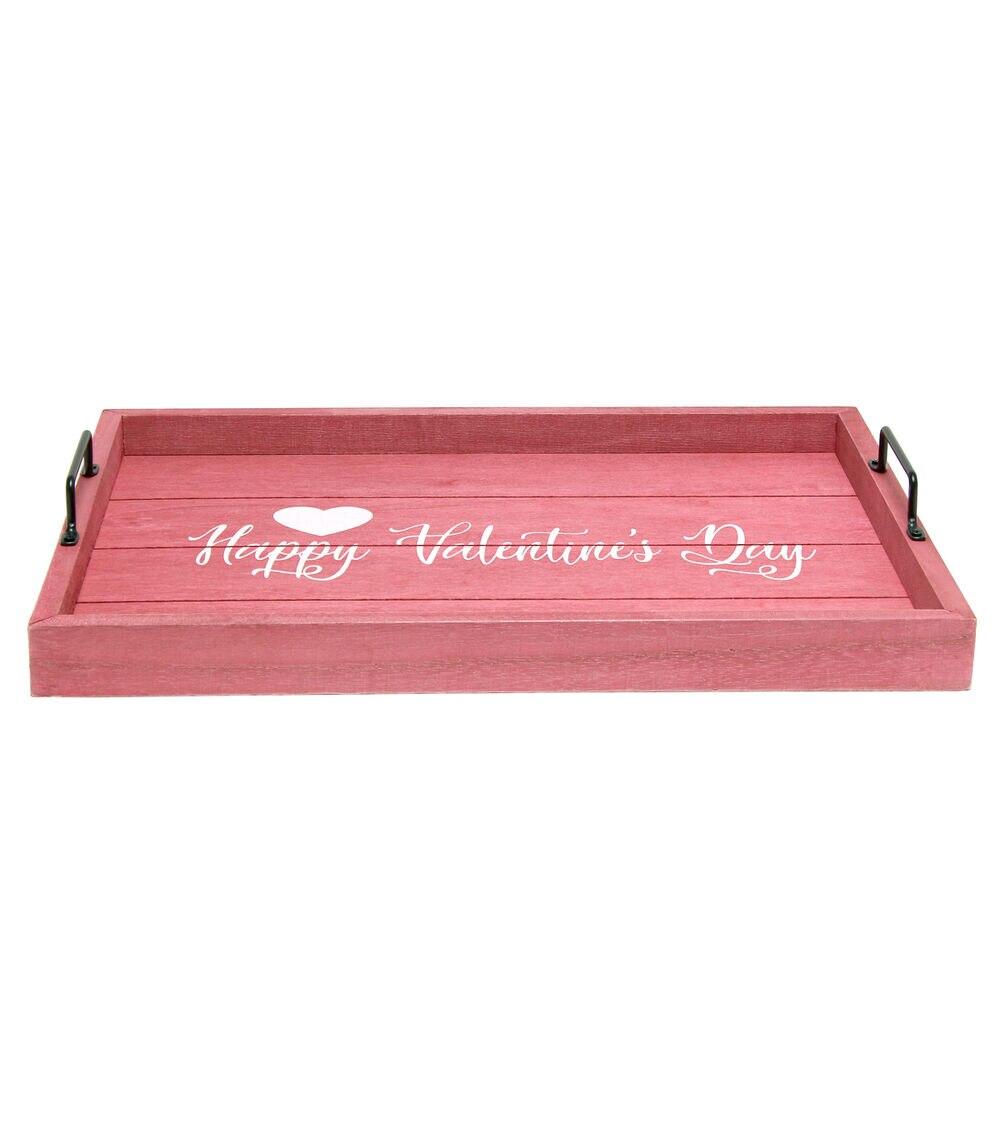 Elegant Designs Wood Serving Tray 15.50″ x 12″ “Happy Valentine’s Day”  |   Home Decor Home & Decor Home Decor