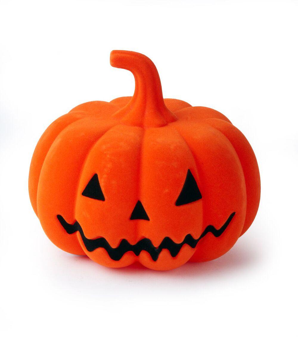 Halloween Flocked Jack O Lantern  |   Home Decor Home & Decor Home Decor