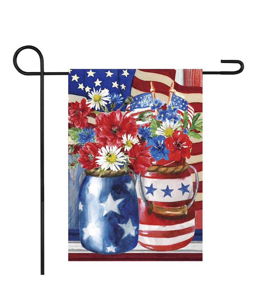 18″ x 12.5″ Patriotic Floral Double Sided Outdoor Garden Flag  |   Outdoor Decor Home & Decor Outdoor Decor