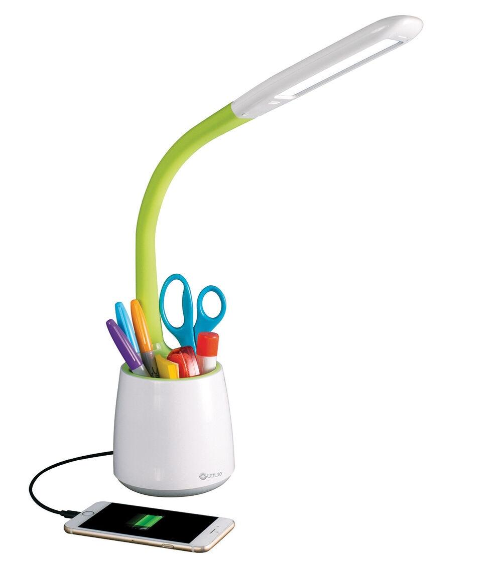 23″ White LED Organizer Desk Lamp With USB Port  |   Home Office Home & Decor Home Office