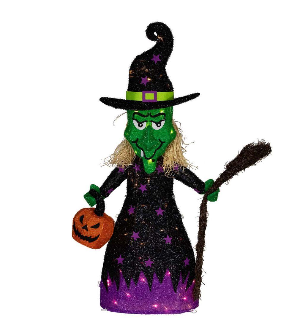 39″ Halloween LED Outdoor Witch With Broom & Jack O Lantern  |   Outdoor Decor Home & Decor Outdoor Decor