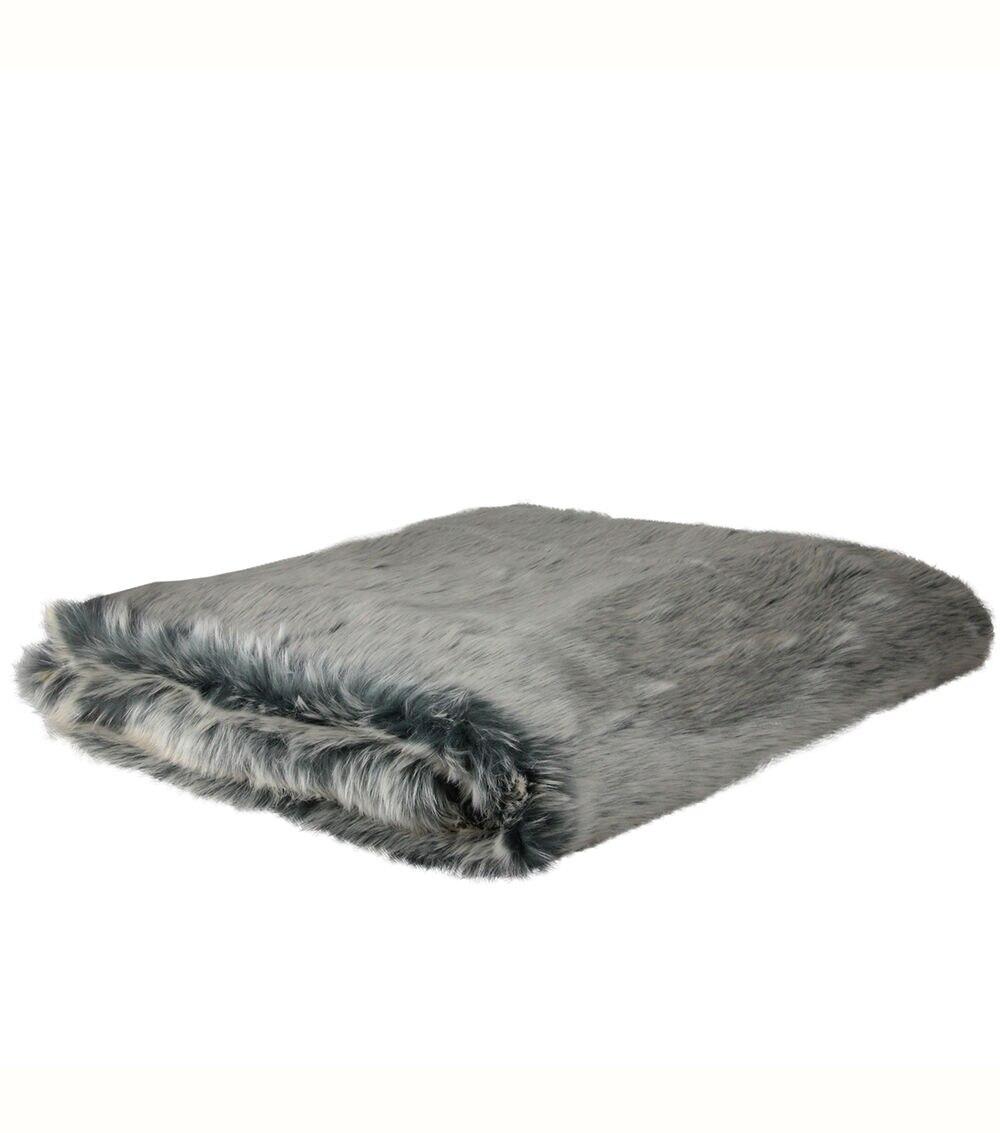 Faux Fur Gray Solid Rectangular Throw Blanket 50″ x 60″  |   Home Decor Home & Decor Home Decor