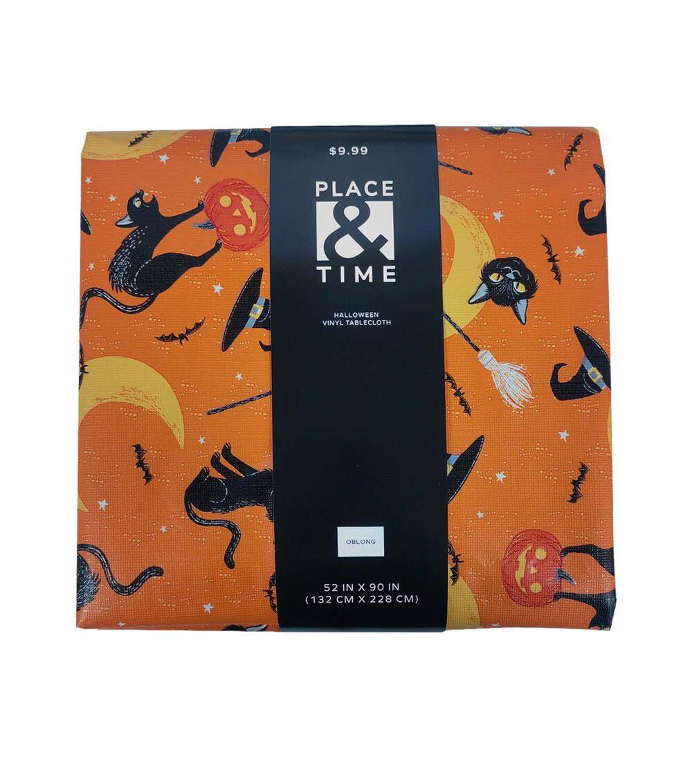 52″ x 90″ Halloween Black Cat Orange PEVA Tablecloth  |   Kitchen Decor Home & Decor Kitchen Decor